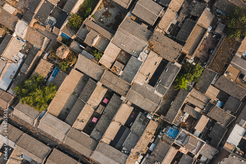 Aerial View of Pingyao Ancient City, A Traditional Chinese Old City in Shanxi