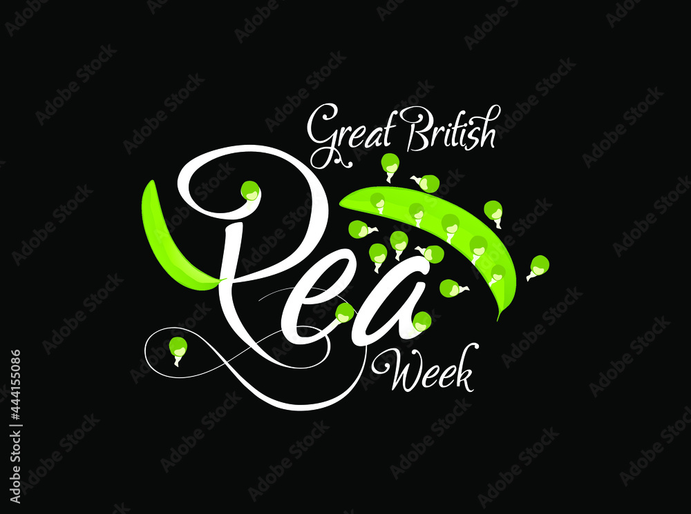 Great British Pea Week illustration. Card for event July week. Great British Pea Week illustration. Card for event July week.