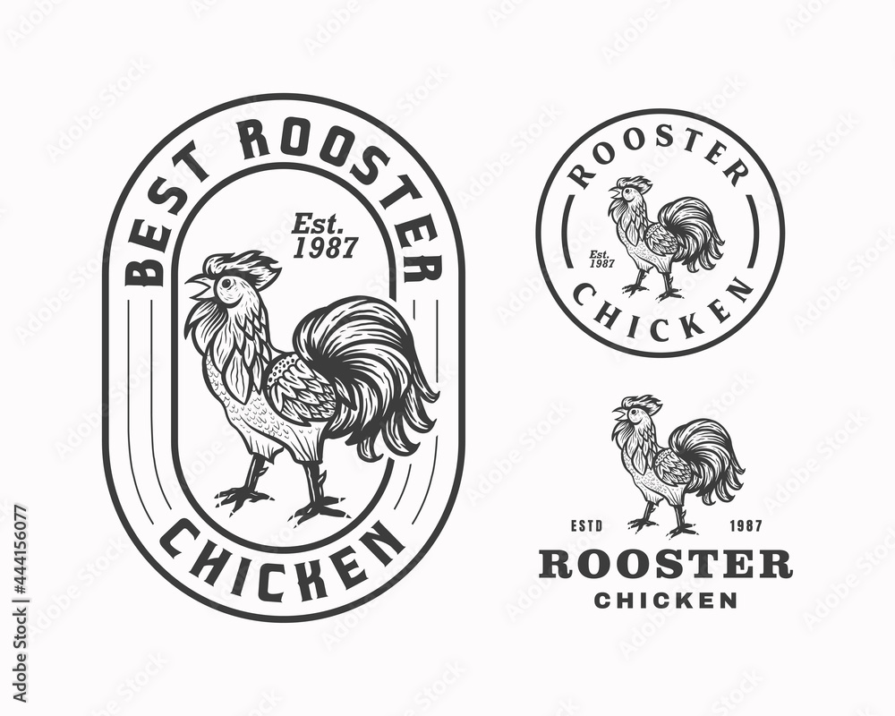 Rooster Chicken Emblem Logo Design Template Rooster Chicken Emblem Logo Design Template