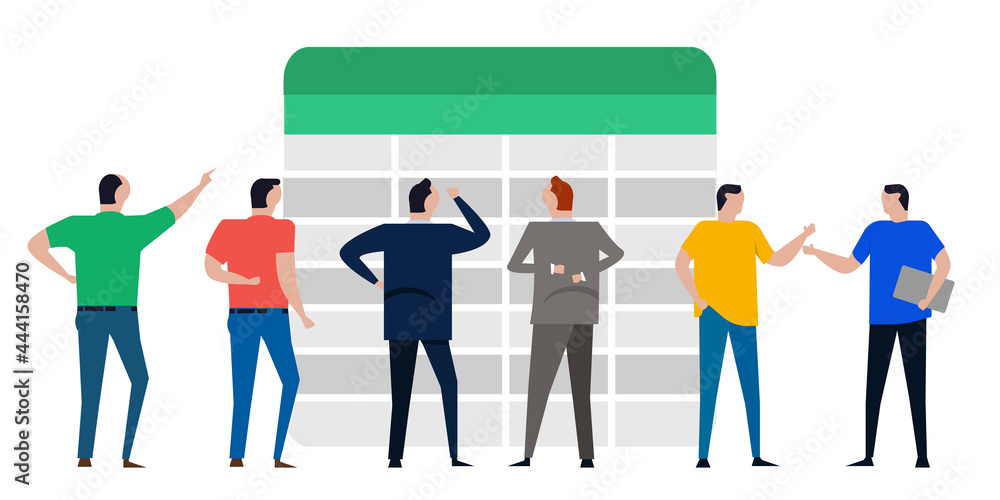 spreadsheet document data audit by accountant in office people discussing number spreadsheet document data audit by accountant in office people discussing number