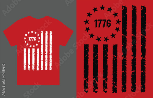 Betsy Ross/1776 T-Shirt Vector Design, American Flag SVG, 4th July SVG, patriotic SVG, 2nd amendment SVG, Betsy ross flag- Printable, Cricut & Silhouette