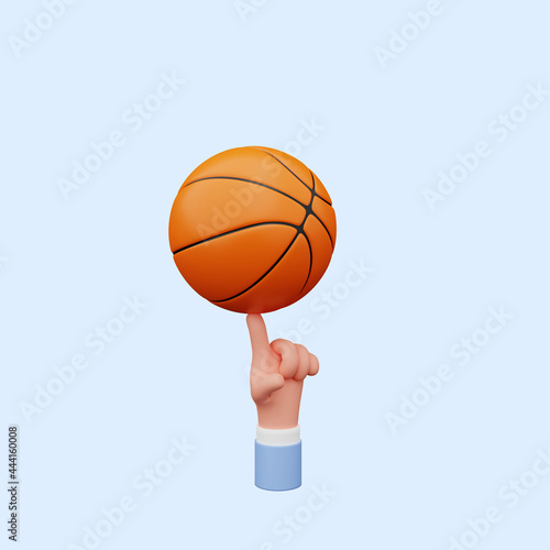 3d illustration of hand with basketball © Anggel
