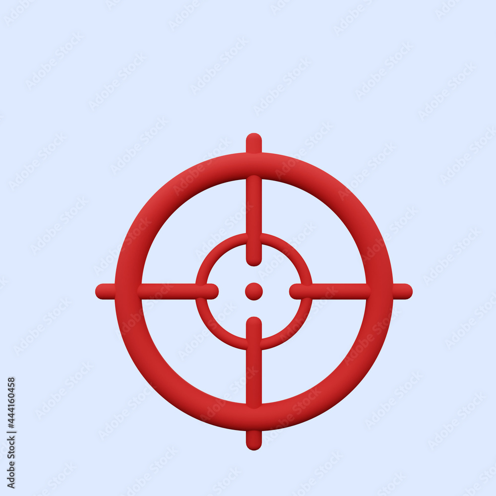 3d illustration simple icon aim target 3d illustration simple icon aim target