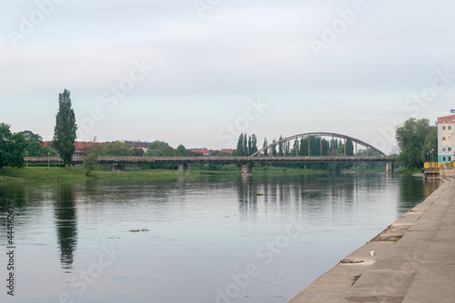 Warta river in the city center of Gorzow Wielkopolski, Poland.