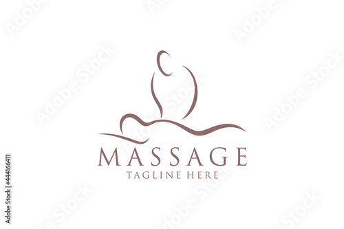 Body massage logo, Body Spa Centre icon, massage parlour, spa, relax, rejenuvate, essential oil, white background, vector illustration