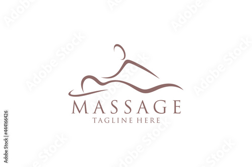 Body massage logo, Body Spa Centre icon, massage parlour, spa, relax, rejenuvate, essential oil, white background, vector illustration