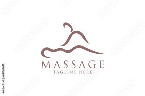Body massage logo, Body Spa Centre icon, massage parlour, spa, relax, rejenuvate, essential oil, white background, vector illustration