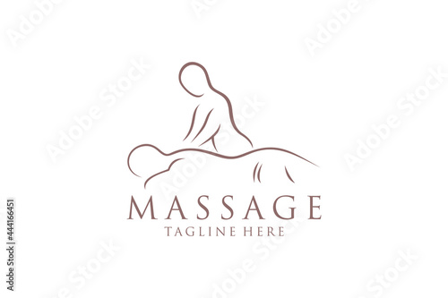Body massage logo, Body Spa Centre icon, massage parlour, spa, relax, rejenuvate, essential oil, white background, vector illustration