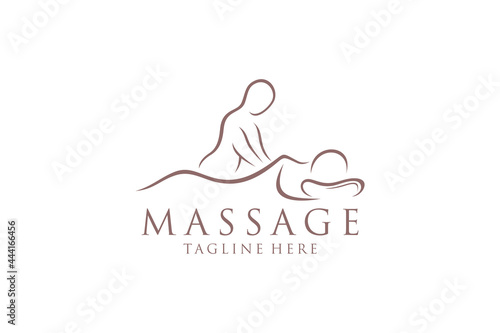Body massage logo, Body Spa Centre icon, massage parlour, spa, relax, rejenuvate, essential oil, white background, vector illustration