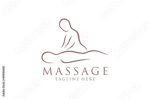 Body massage logo, Body Spa Centre icon, massage parlour, spa, relax, rejenuvate, essential oil, white background, vector illustration