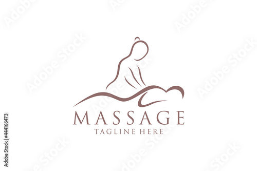 Body massage logo, Body Spa Centre icon, massage parlour, spa, relax, rejenuvate, essential oil, white background, vector illustration