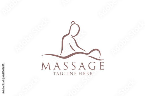 Body massage logo, Body Spa Centre icon, massage parlour, spa, relax, rejenuvate, essential oil, white background, vector illustration