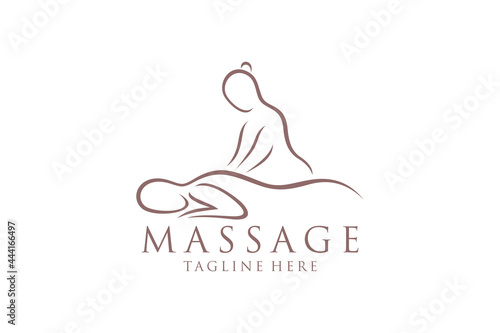 Body massage logo, Body Spa Centre icon, massage parlour, spa, relax, rejenuvate, essential oil, white background, vector illustration