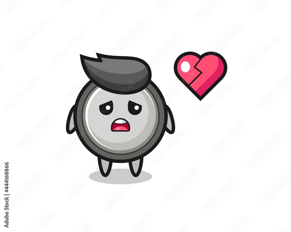 button cell cartoon illustration is broken heart button cell cartoon illustration is broken heart
