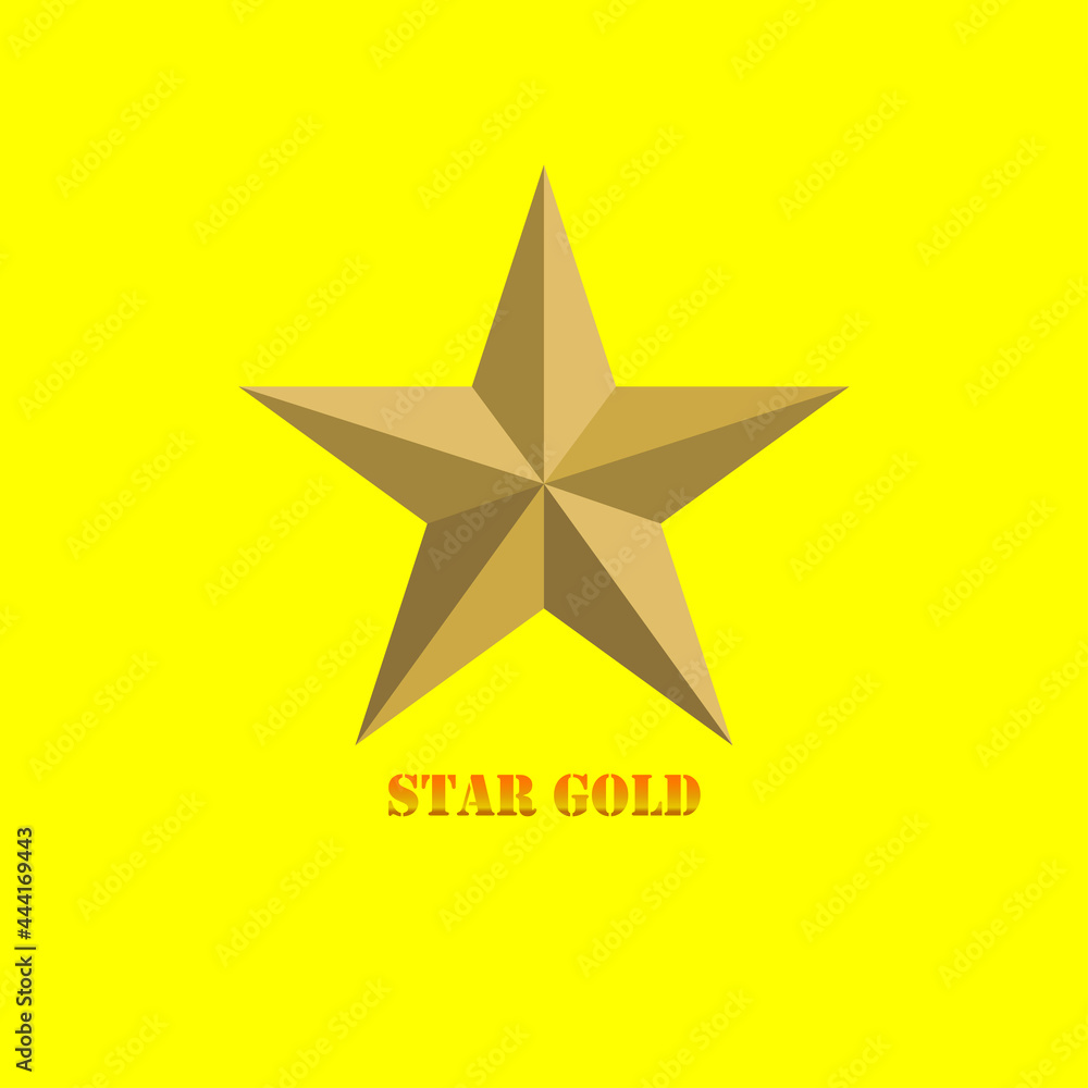 golden star logo isolated on yellow background golden star logo isolated on yellow background