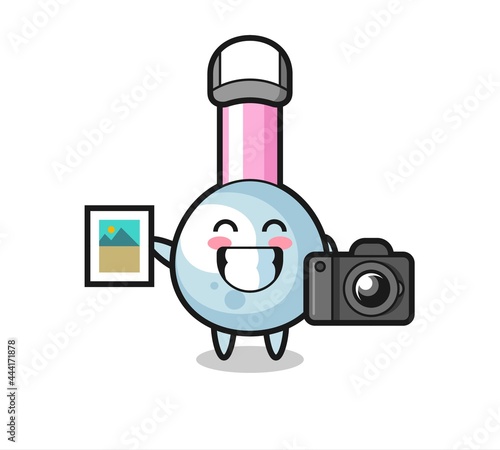 Character Illustration of cotton bud as a photographer