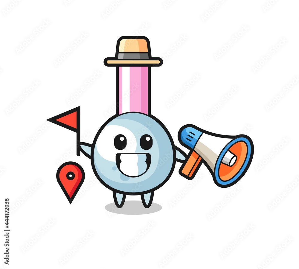 Naklejka premium Character cartoon of cotton bud as a tour guide