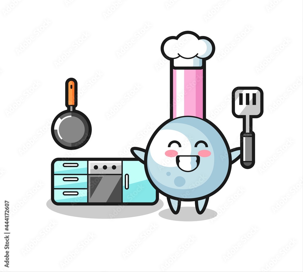 cotton bud character illustration as a chef is cooking cotton bud character illustration as a chef is cooking
