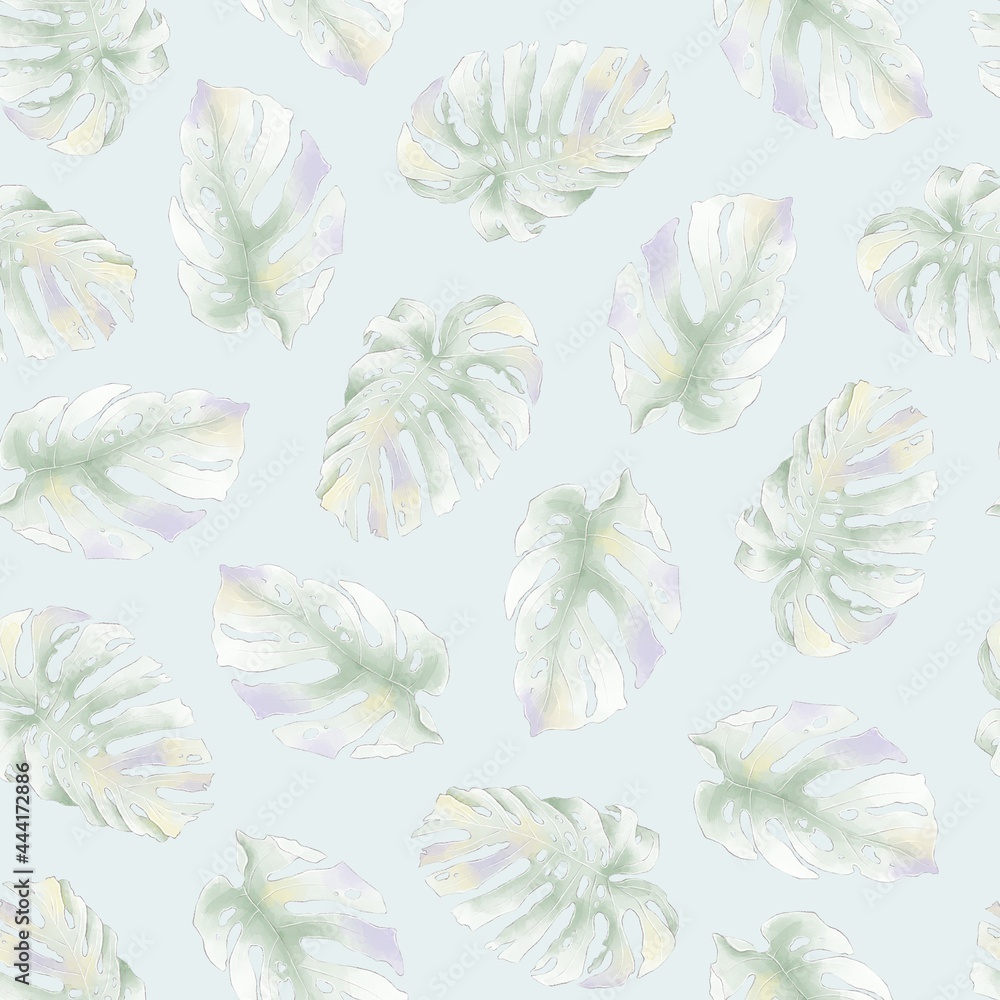 Seamless pattern. Tropical leaves. For digital printing