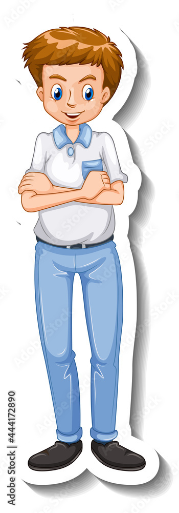 A sticker template with a man in standing pose