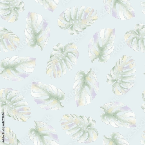Seamless pattern. Tropical leaves. For digital printing