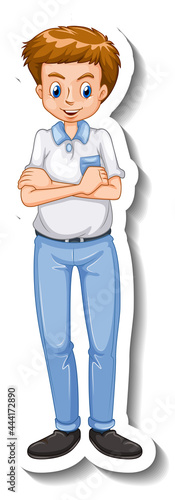 A sticker template with a man in standing pose