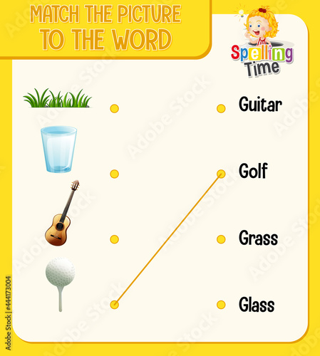 Match the picture to the word worksheet for children