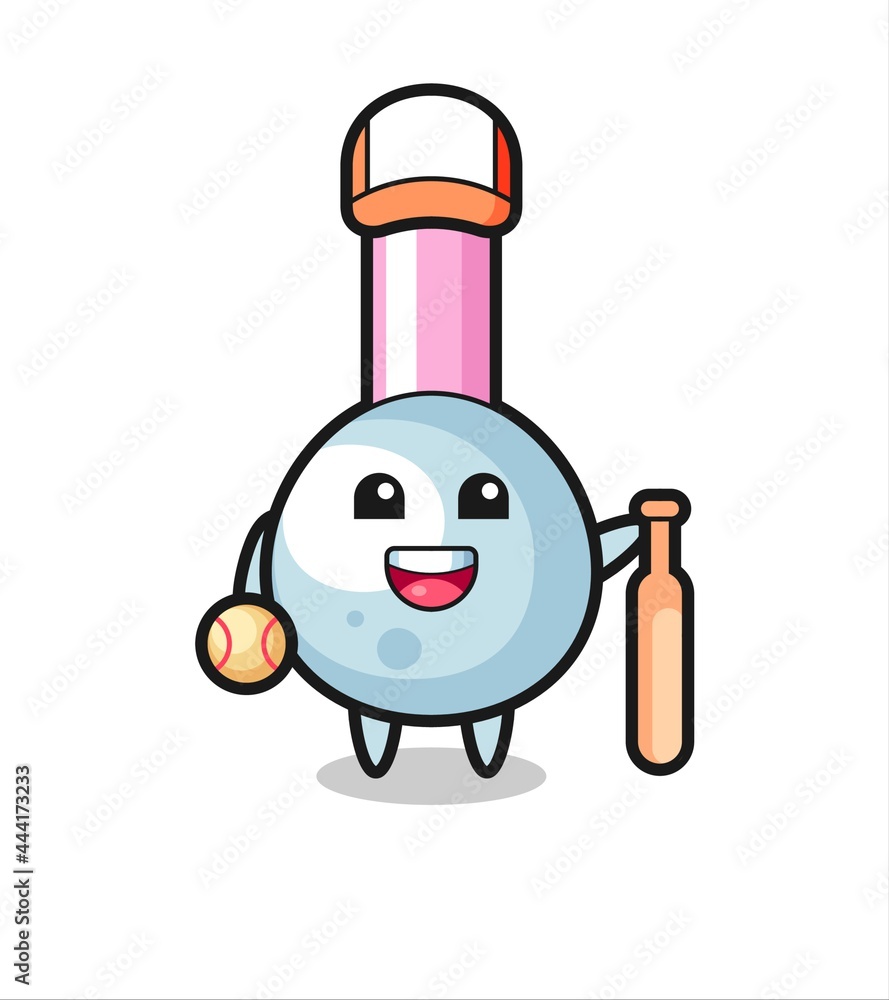 Cartoon character of cotton bud as a baseball player Cartoon character of cotton bud as a baseball player