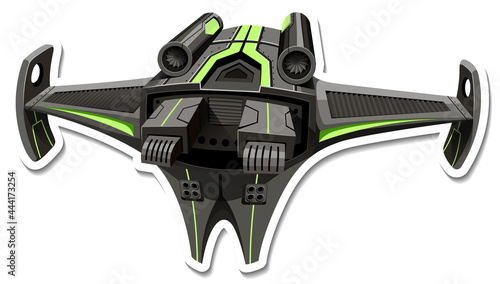 A sticker template with a fighter aircraft isolated