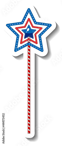 Sticker template with a star pole funfair element isolated