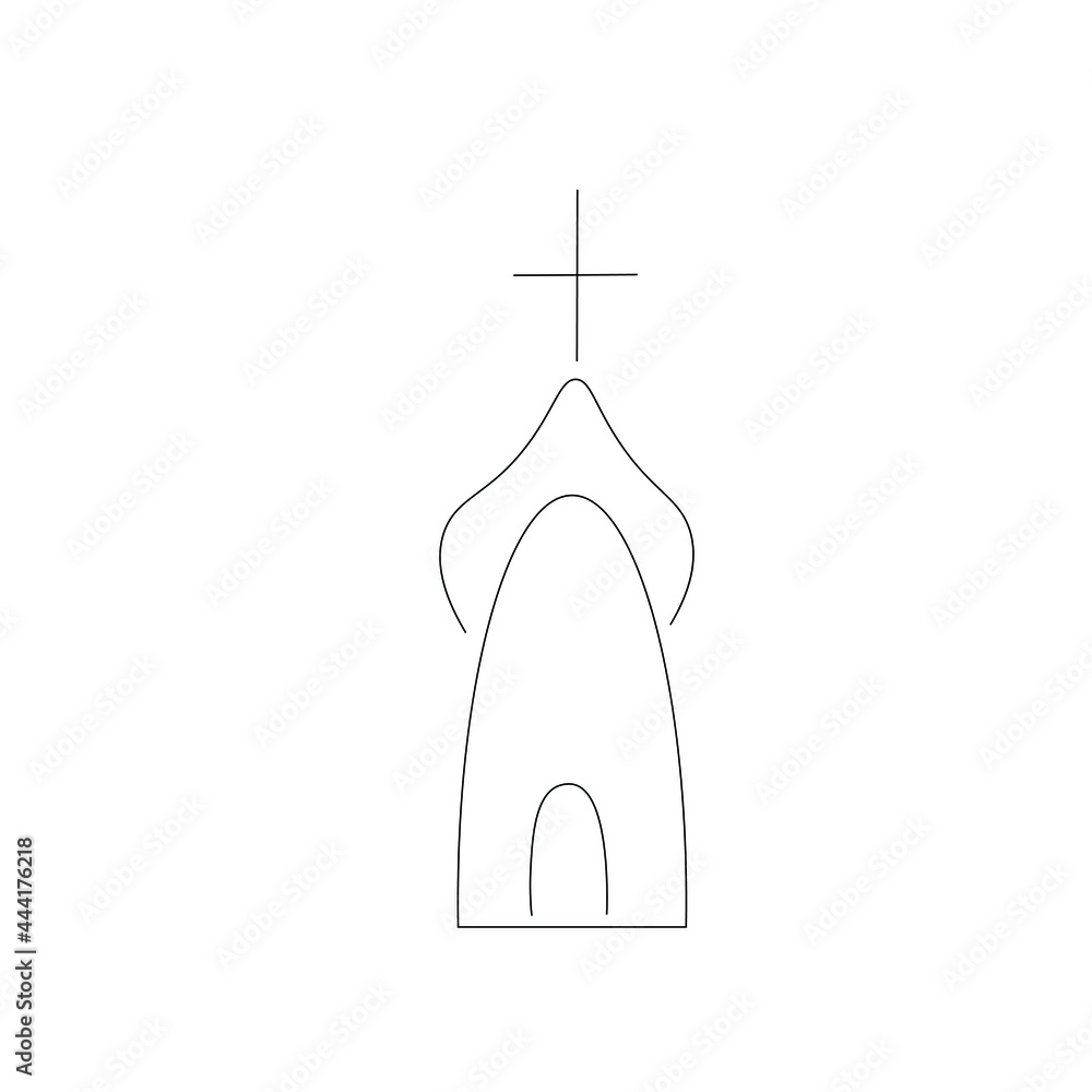 Church drawing on white background vector illustration