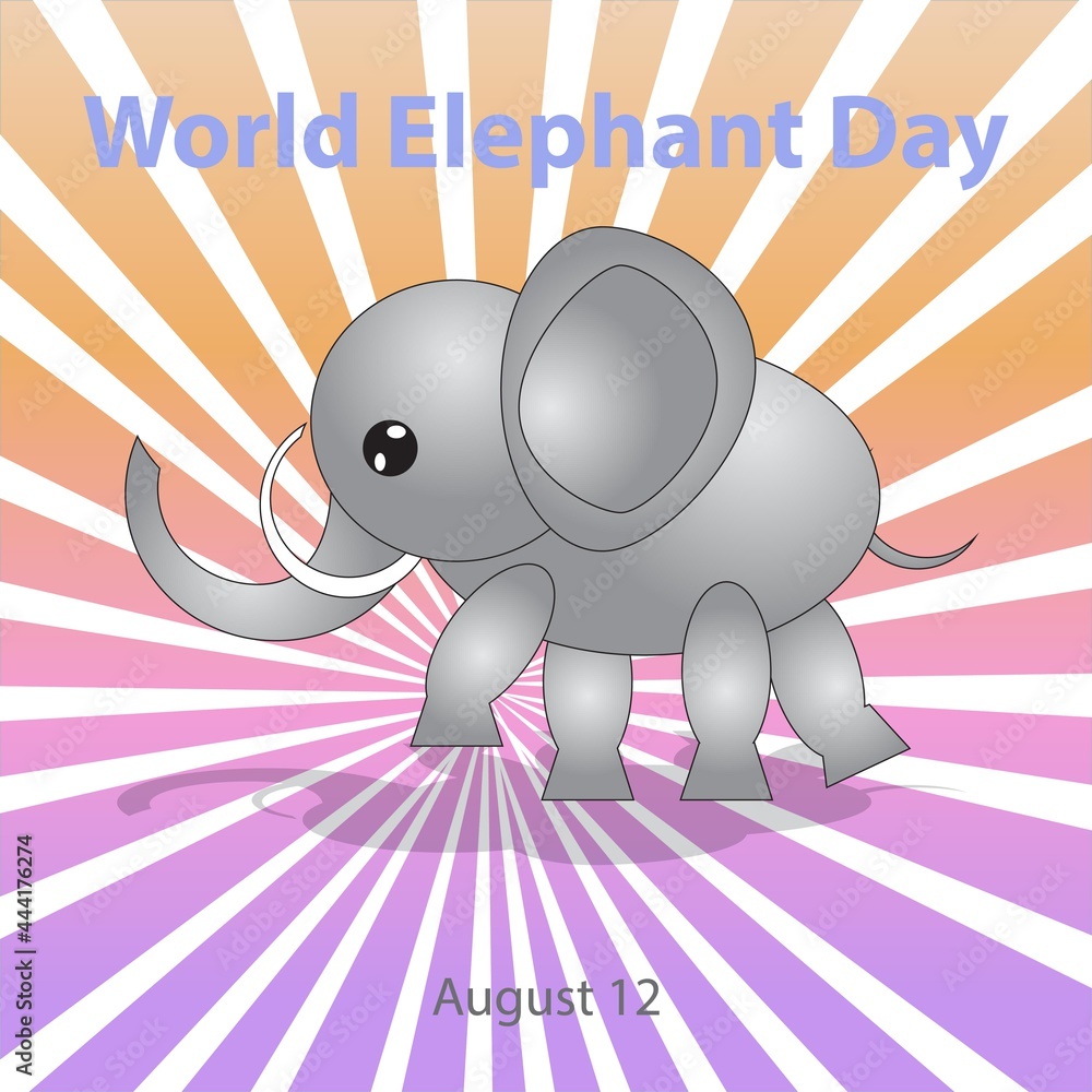 Obraz premium World Elephant Day Sign and Poster