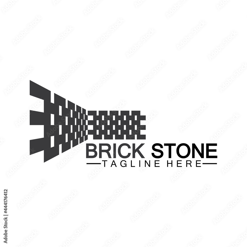 Brick stone logo vector icon illustration design template Brick stone logo vector icon illustration design template