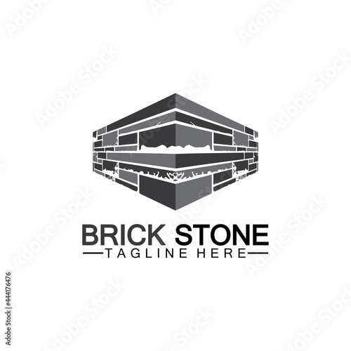 Brick stone logo vector icon illustration design  template