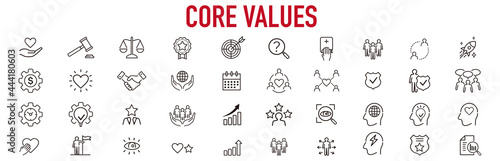 Set of core values icons vector
