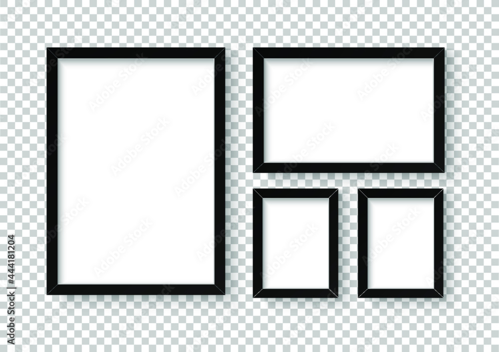 Photo image frame. Wall picture mock up for photograph composition object with shadow. Vector illustrator. Photo image frame. Wall picture mock up for photograph composition object with shadow. Vector illustrator.