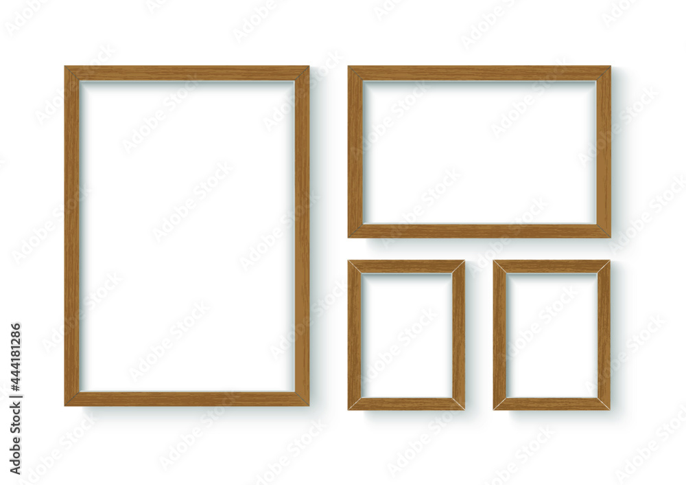 Photo image frame. Wall picture mock up for photograph composition object with shadow. Vector illustrator. Photo image frame. Wall picture mock up for photograph composition object with shadow. Vector illustrator.