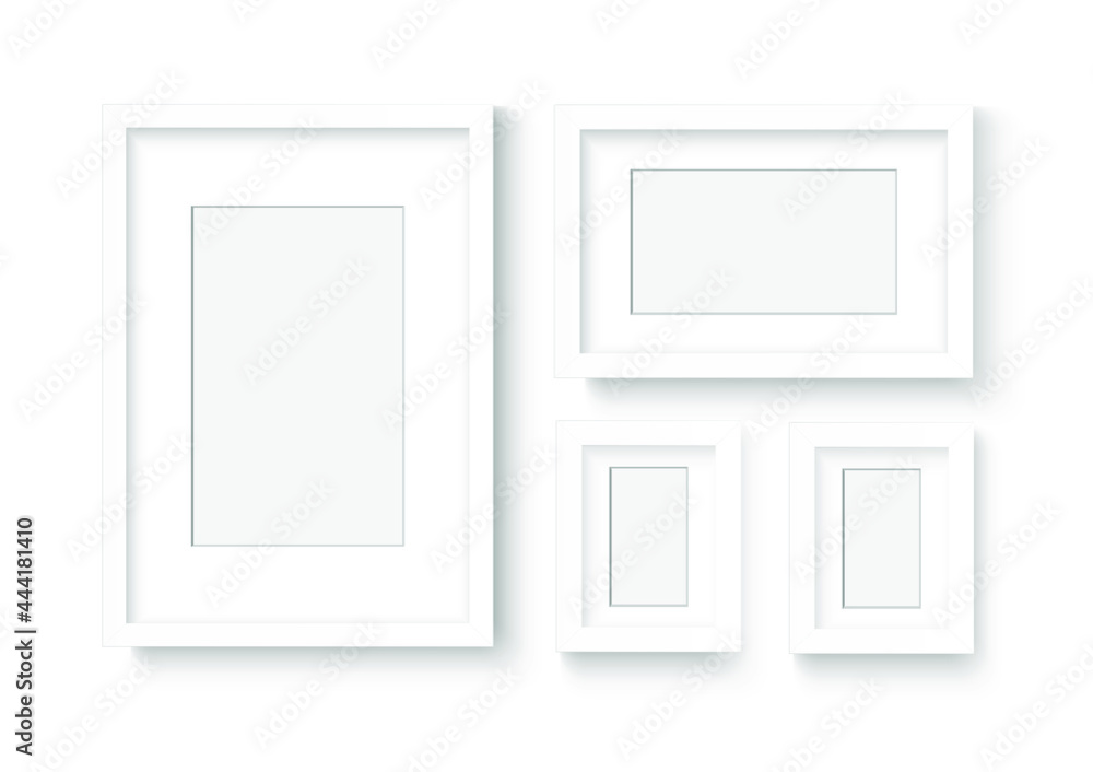 Photo image frame. Wall picture mock up for photograph composition object with shadow. Vector illustrator. Photo image frame. Wall picture mock up for photograph composition object with shadow. Vector illustrator.