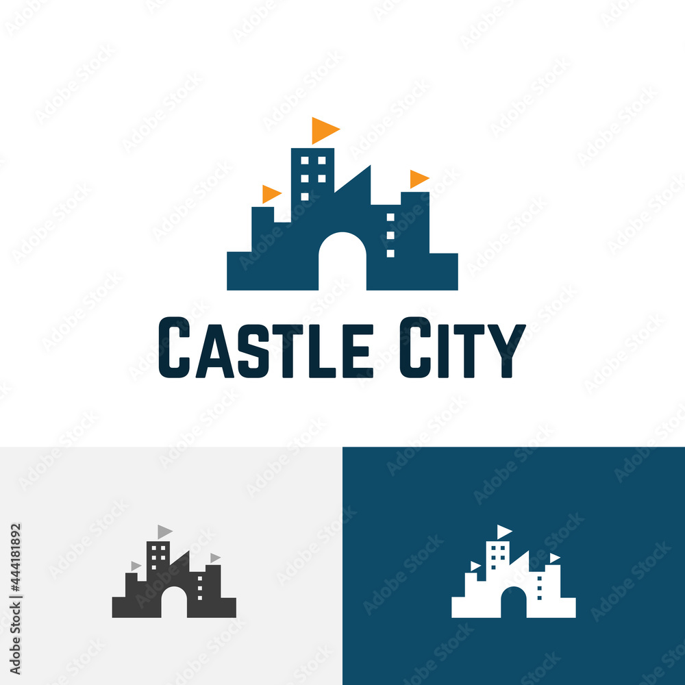 Castle City Building Fort Kingdom Real Estate Logo