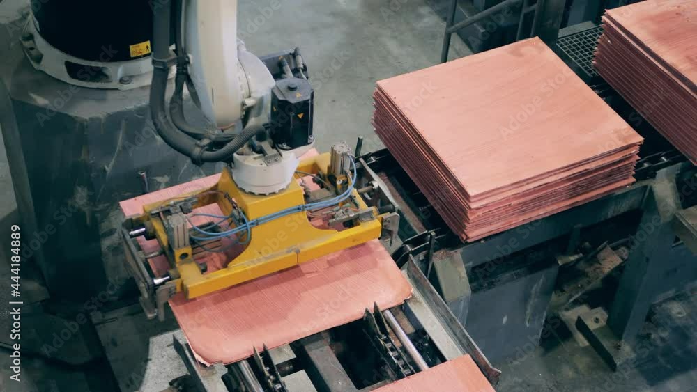 Copper plates are getting mechanically put together Copper plates are getting mechanically put together