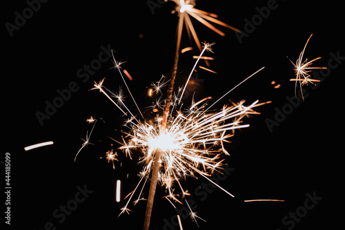 sparkler on black background