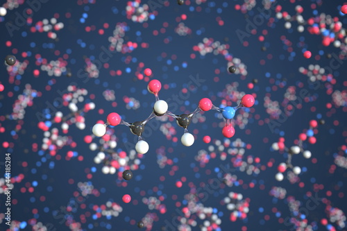 Nitroglycerine molecule made with balls, scientific molecular model. Chemical 3d rendering