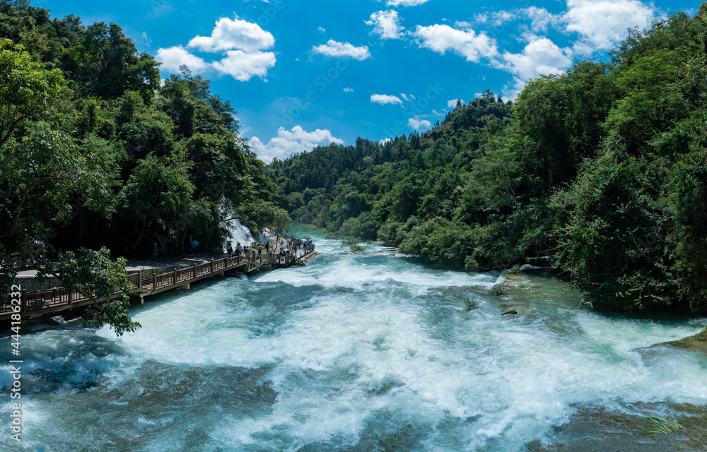 Obraz premium Natural scenery of xiaoqikong scenic spot in Libo County, Guizhou Province, China