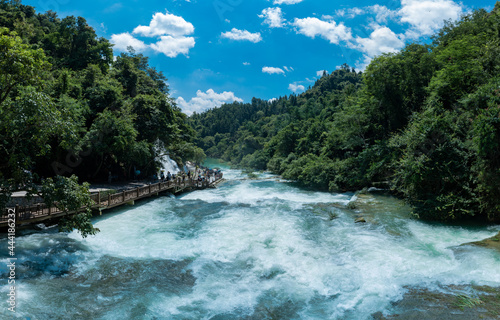 Natural scenery of xiaoqikong scenic spot in Libo County  Guizhou Province  China