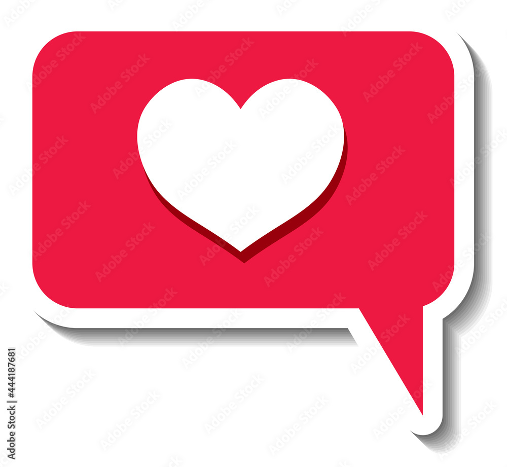 A sticker template with heart social media icon isolated A sticker template with heart social media icon isolated