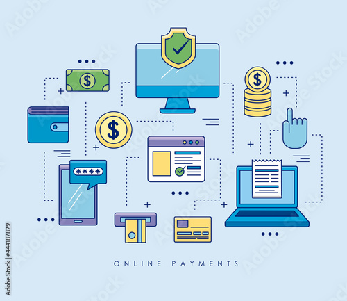 Online payments symbol group