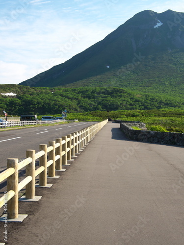Hokkaido Japan - June 24  2021   Beautiful Shiretoko pass of Shiretoko crossing road in Hokkaido  Japan 