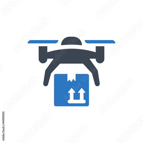 Drone package delivery icon