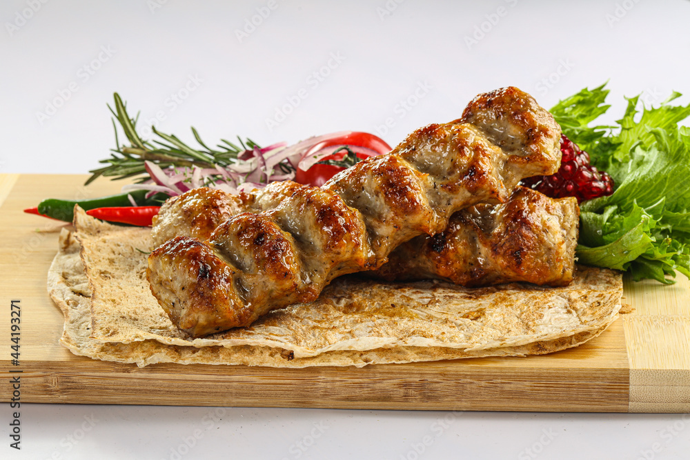 Minced meat kebab grilled barbeque Minced meat kebab grilled barbeque