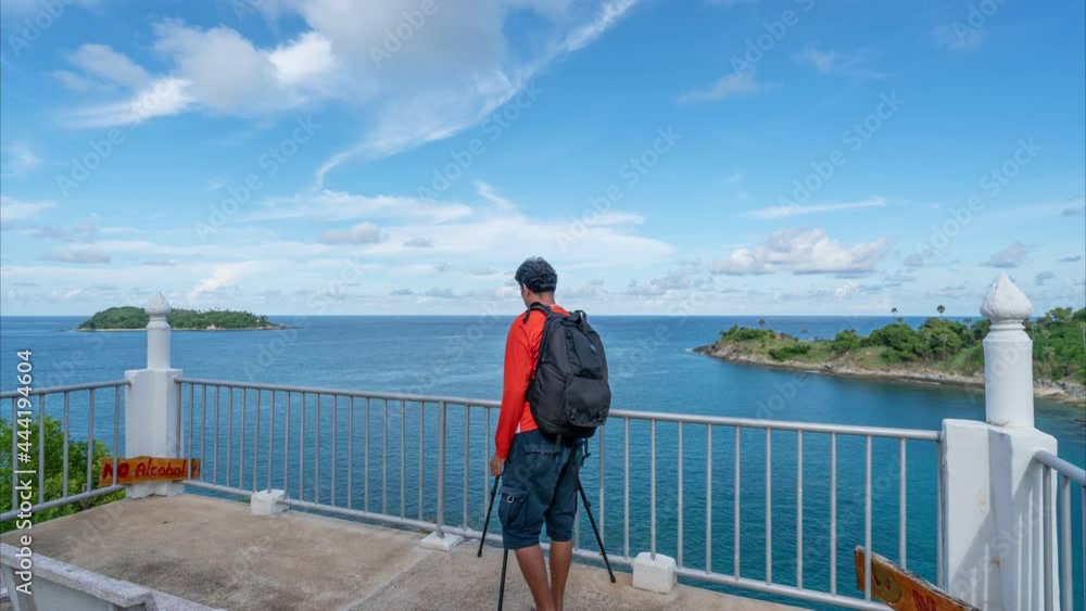 Timelapse Professional photography take a photo or video landscape view Laem Phromthep viewpoint popular landmark in Phuket Thailand Viewpoint to see Sunset seascape Timelapse Professional photography take a photo or video landscape view Laem Phromthep viewpoint popular landmark in Phuket Thailand Viewpoint to see Sunset seascape